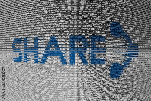 Share is presented in the form of binary code photo