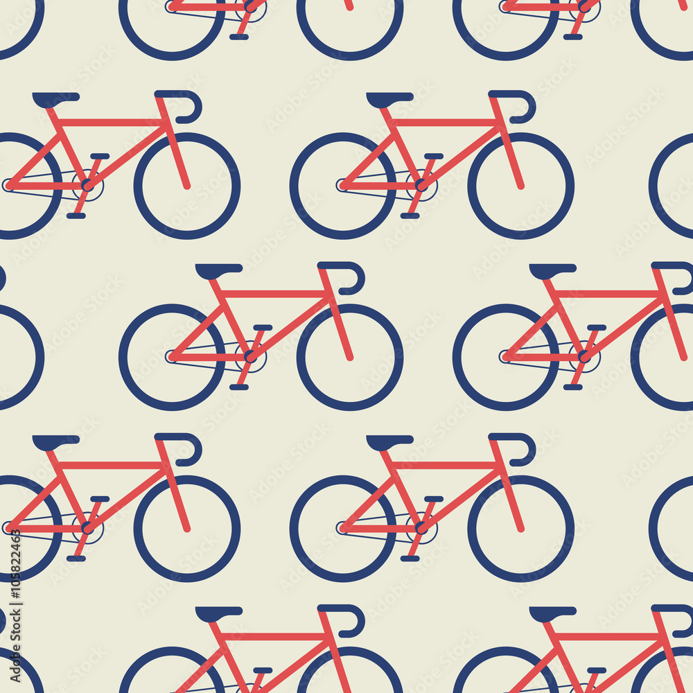 Fototapeta premium Bicycle seamless background