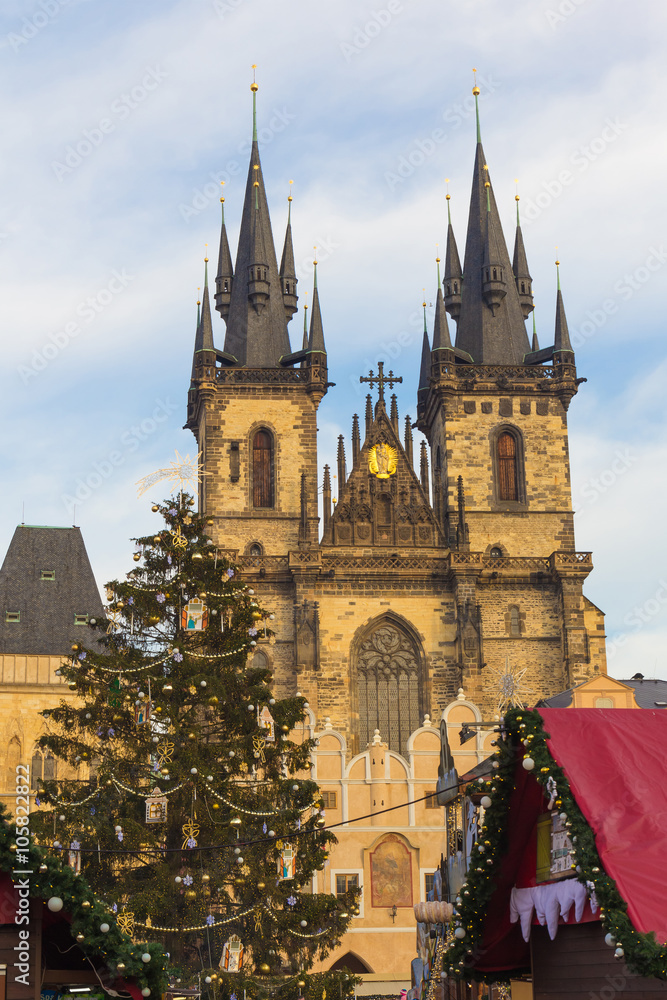 Fototapeta premium Xmas Prague December 2015, Old Town Square, Czech Republic