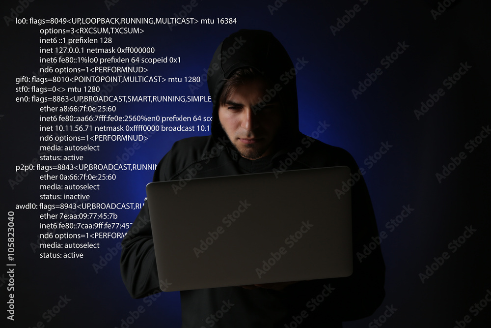 Hacker working with computer Hacker working with computer