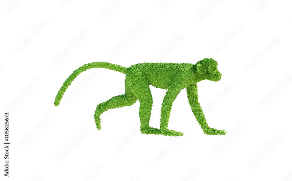Obraz premium green monkey from the grass render 3D