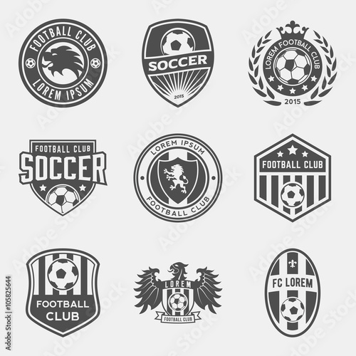 set of football (soccer) crests and logos