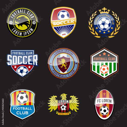 set of football (soccer) crests and logos