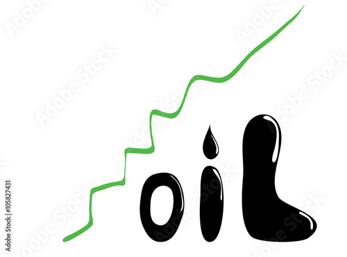 rise in oil prices/rising oil prices the concept of green graph up