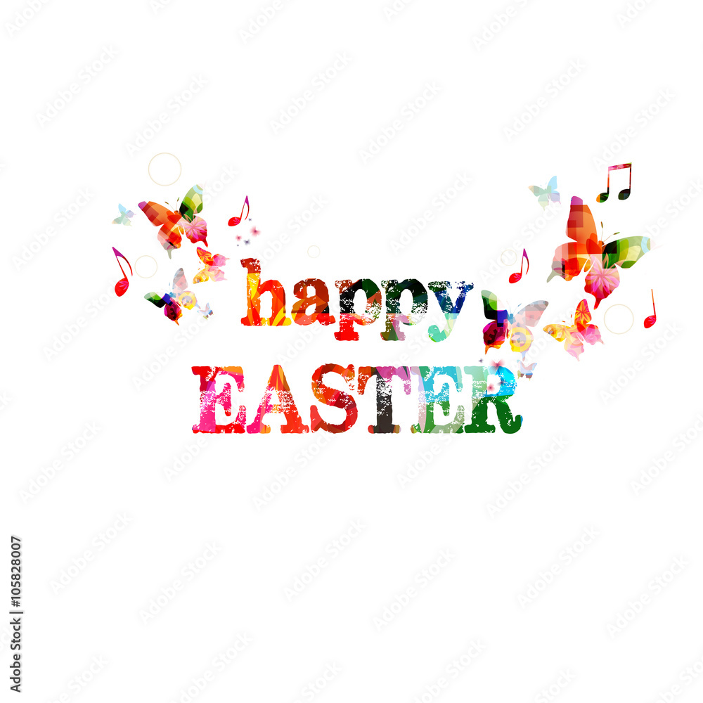 Obraz premium Happy Easter typographical background