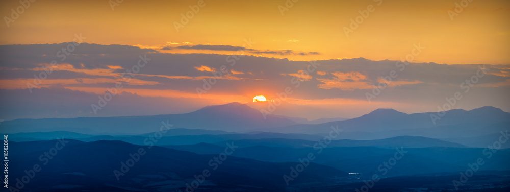 Foggy  valley sunrise