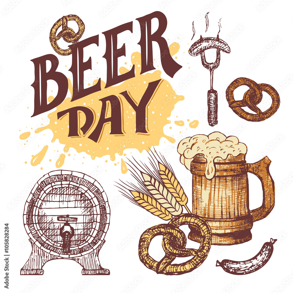 Fotografie Beer day hand lettering