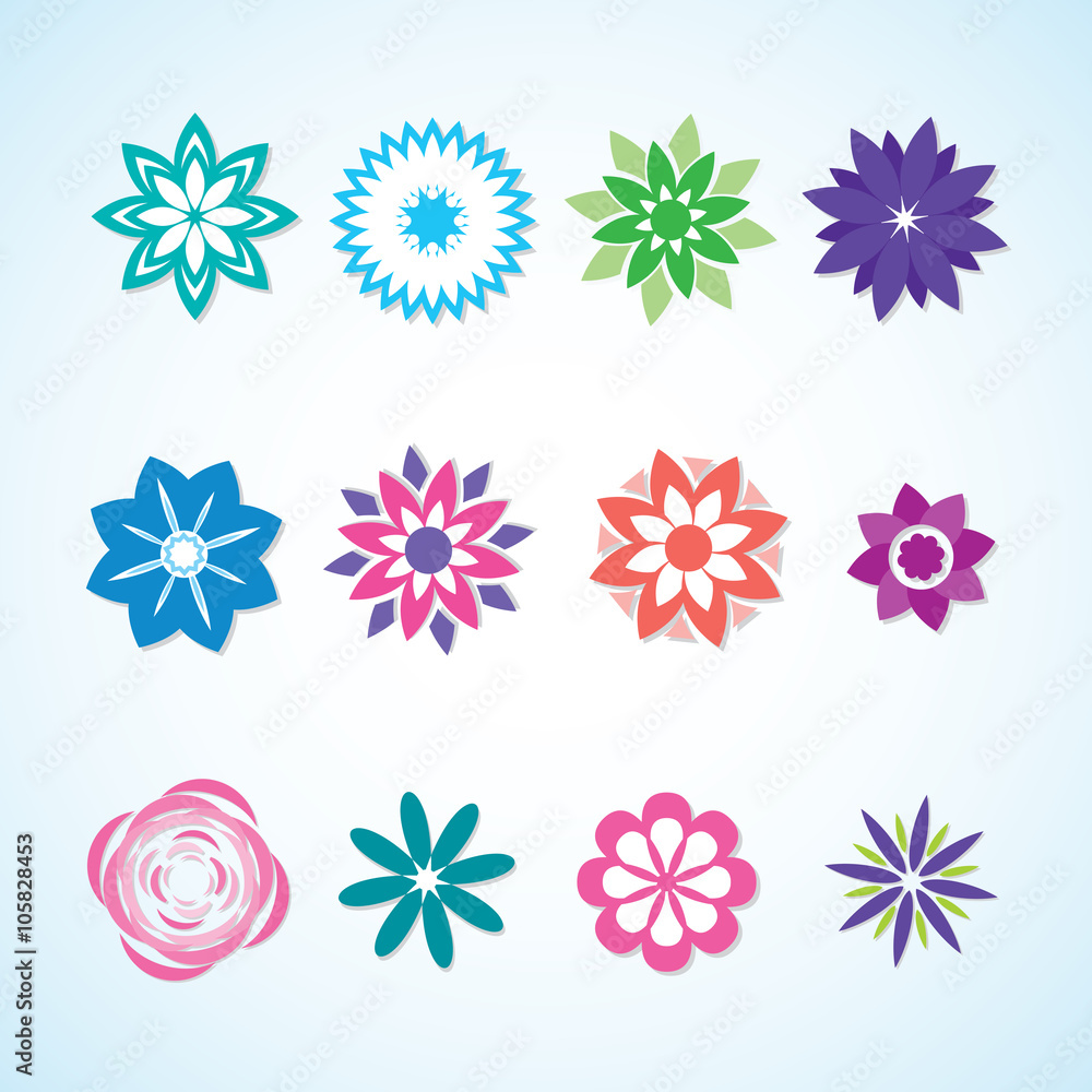 Flowers set.Flowers for patterns. Flowers set.Flowers for patterns.
