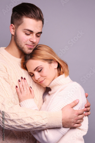 Young couple in love embrac...