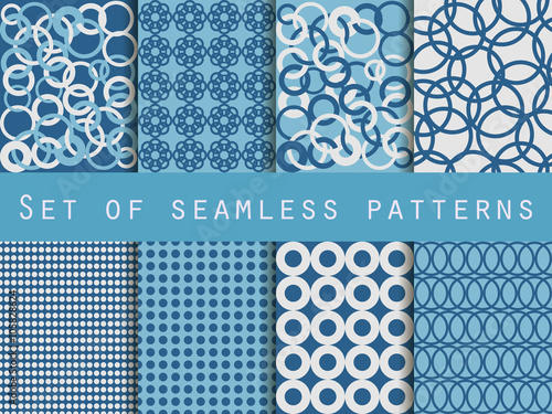 Geometric seamless patterns. Pattern with rings. The pattern for wallpaper, tiles, fabrics and designs. Vector illustration.