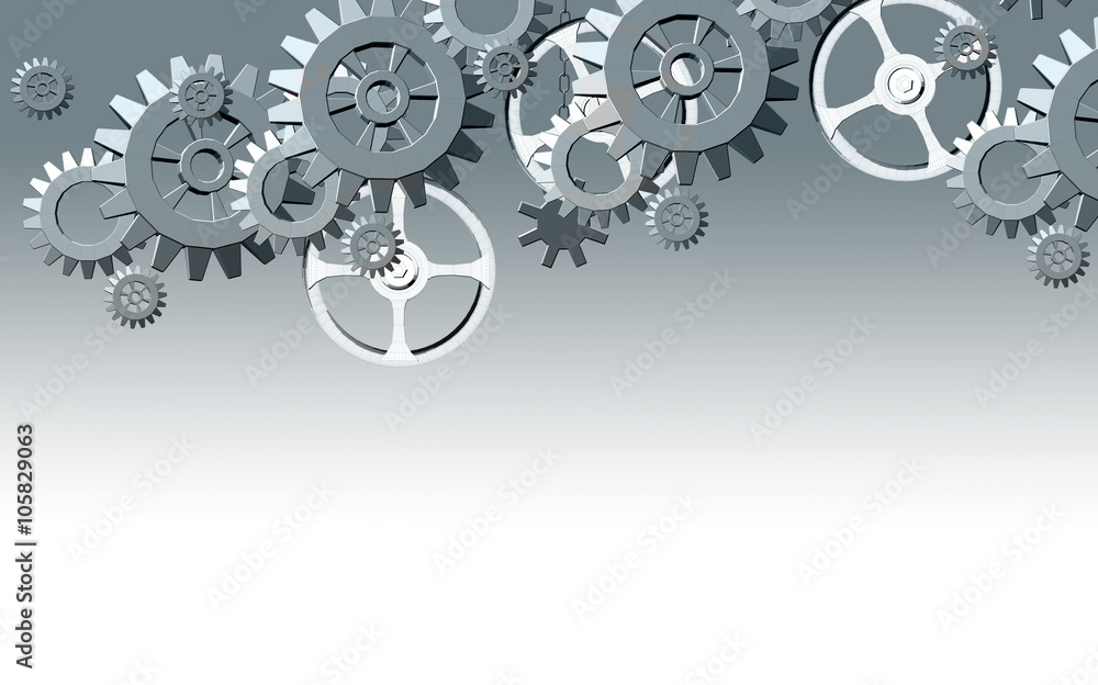 the gray background of gears render the gray background of gears render