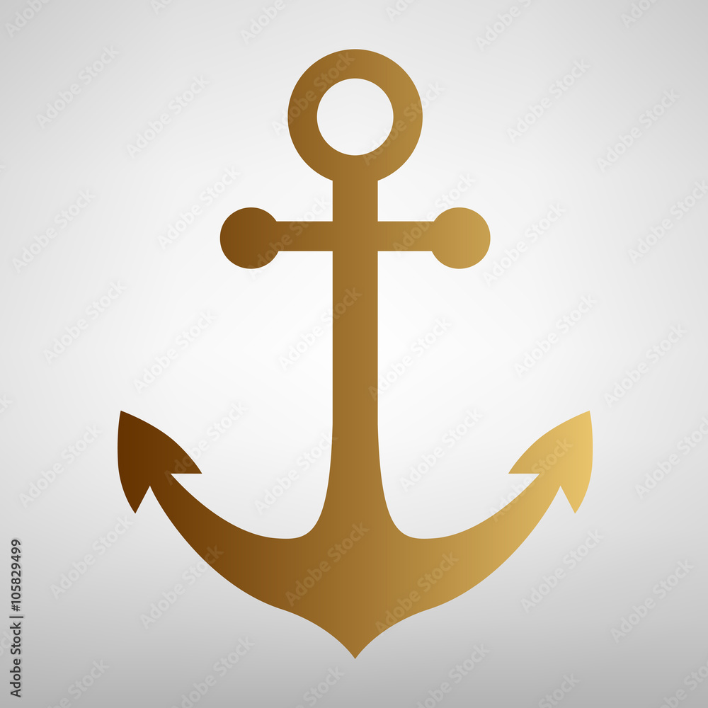 Anchor sign. Flat style icon Anchor sign. Flat style icon