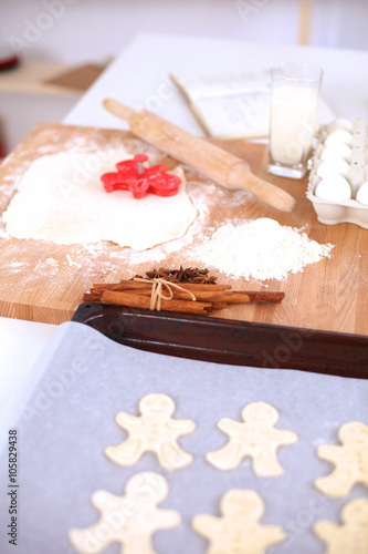 Baking ingredients for shortcrust pastry, plunger photo