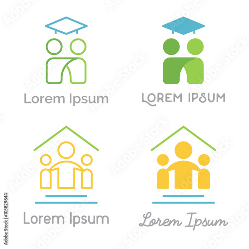Set of vector logos related to education and learning.