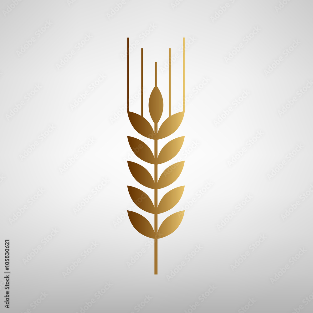 Wheat sign. Flat style icon