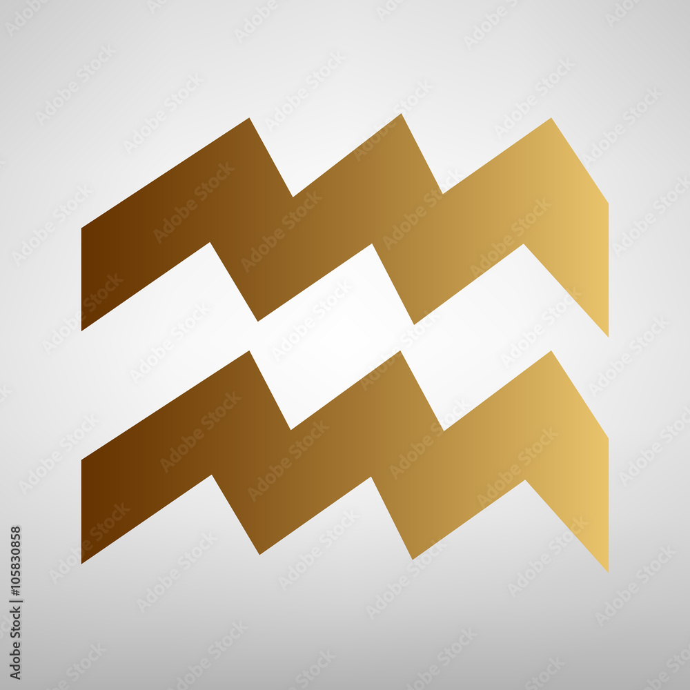 Aquarius sign. Flat style icon Aquarius sign. Flat style icon