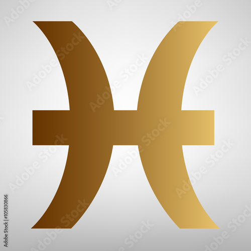 Pisces sign. Flat style icon