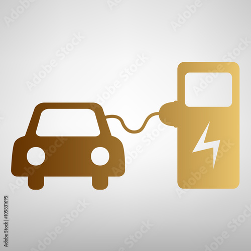 Electrocar battery charging sign