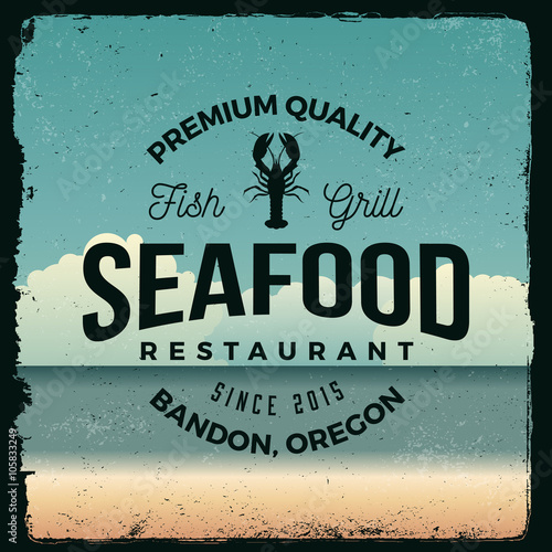 seafood restaurant vintage emblem