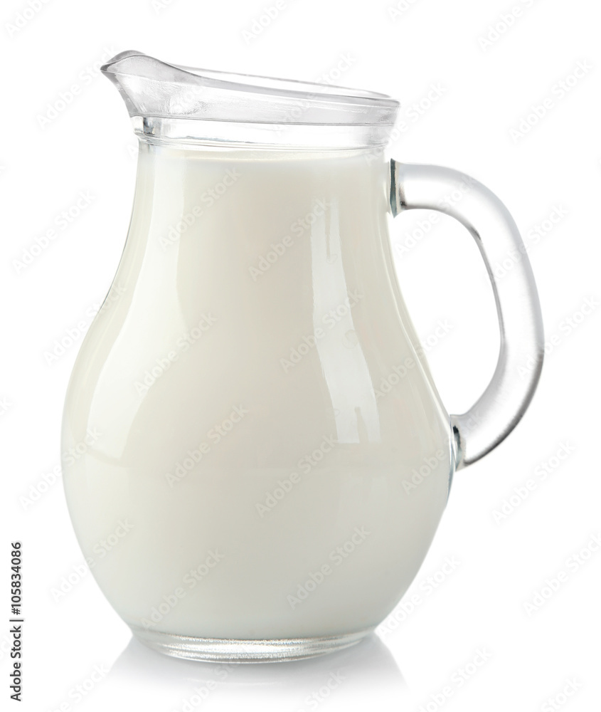 Jar of milk, isolated on white Jar of milk, isolated on white