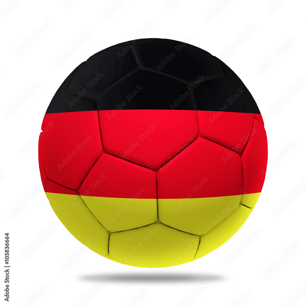 3D soccer ball with Germany team flag, UEFA euro 2016. isolated on white 3D soccer ball with Germany team flag, UEFA euro 2016. isolated on white