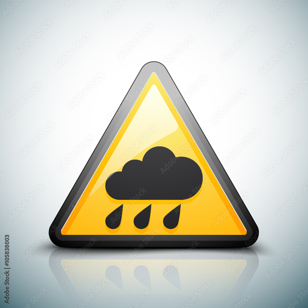 Rain Hazard Sign Stock Vector 