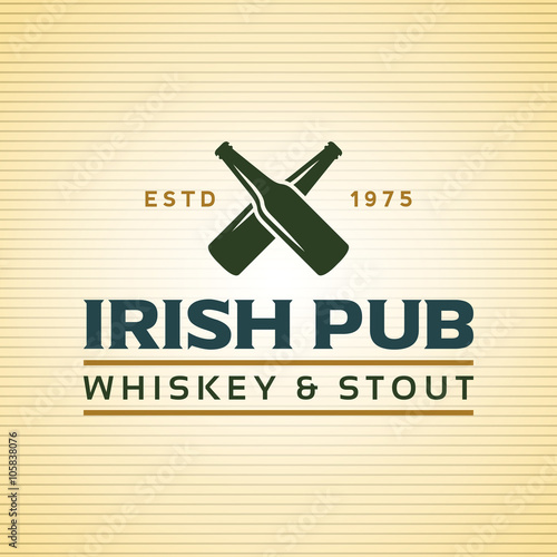 irish pub label. vector eps10 illustration