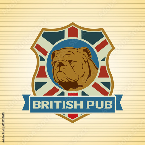 british pub label. vector eps10 illustration