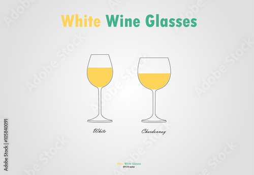 White wine glass silhouettes vector