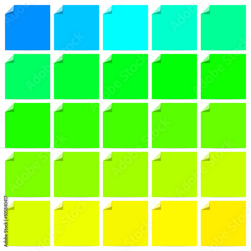 Set of colorful labels with folded corner