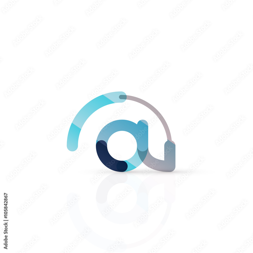Vector email business symbol, or at sign logo. Linear minimalistic flat icon design Vector email business symbol, or at sign logo. Linear minimalistic flat icon design