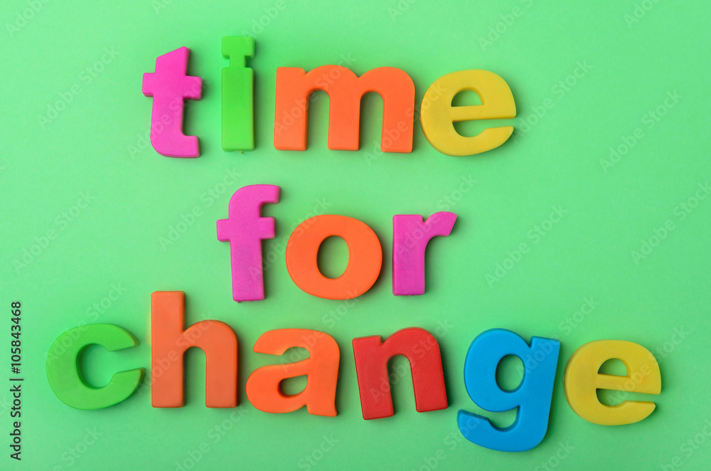 Naklejka premium Words Time for change on background