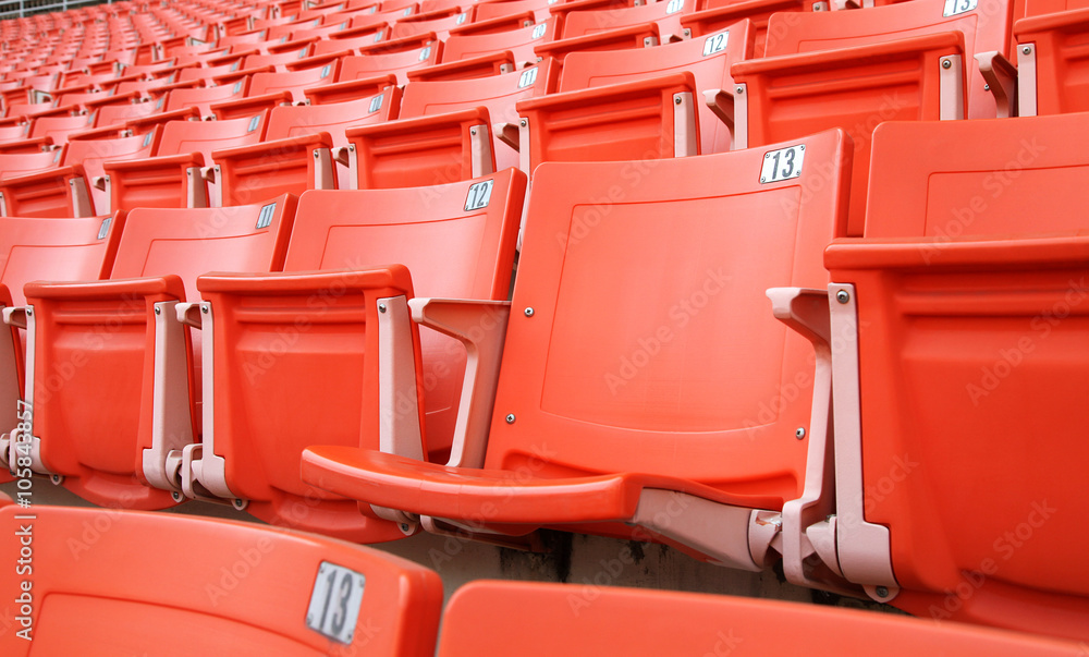 Orange Grandstand Chairs 4 Orange Grandstand Chairs 4