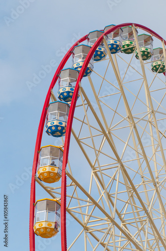 ferris wheel with blue sky