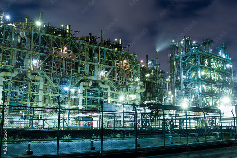 Industry complex at night