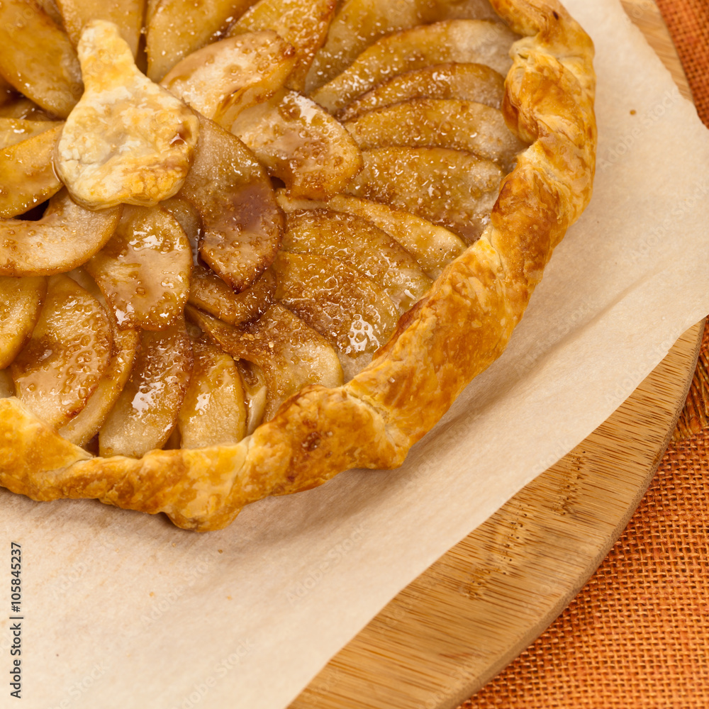 Pear Pie with Brown Sugar. Selective soft focus.