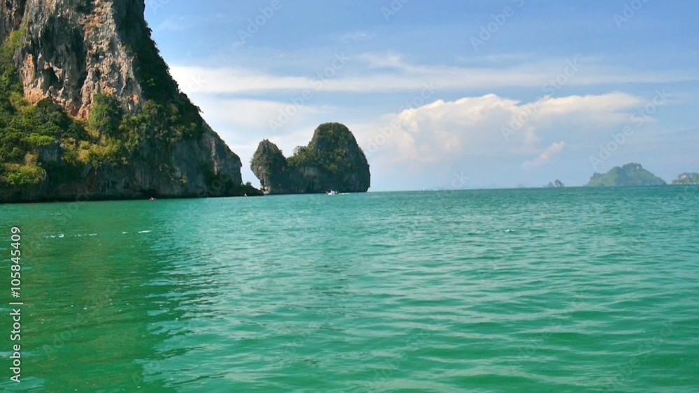 Sailing near Railay beach, Krabi, Thailand. Sailing near Railay beach, Krabi, Thailand.
