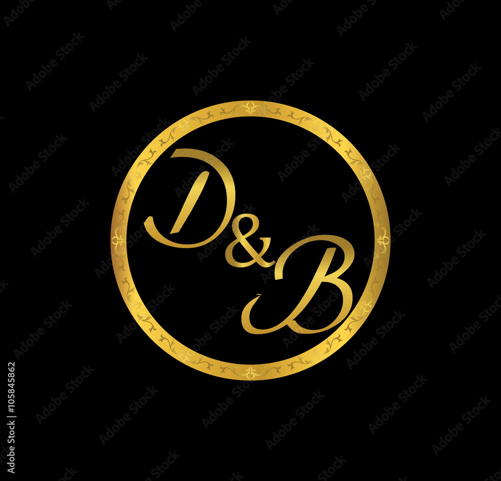 DB initial wedding in golden ring DB initial wedding in golden ring