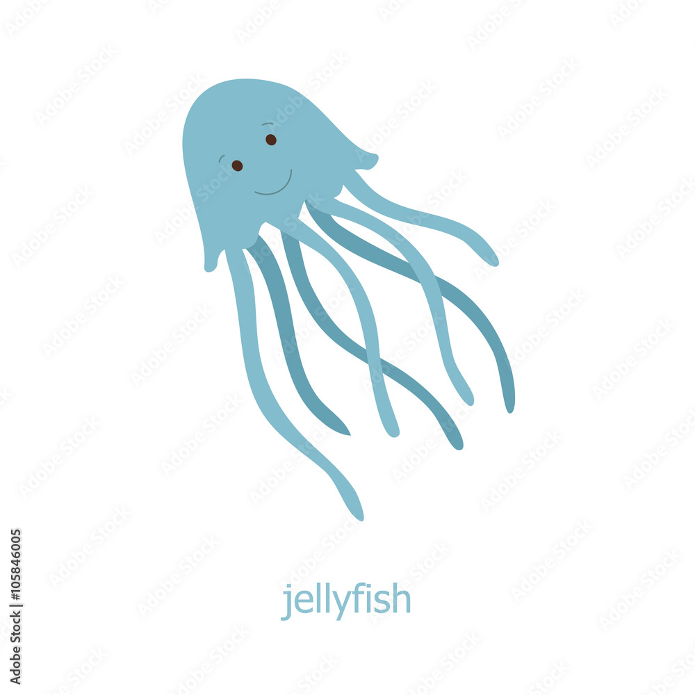Jellyfish. Cartoon character Jellyfish. Cartoon character