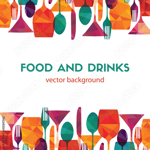 Pattern background. Food and drinks