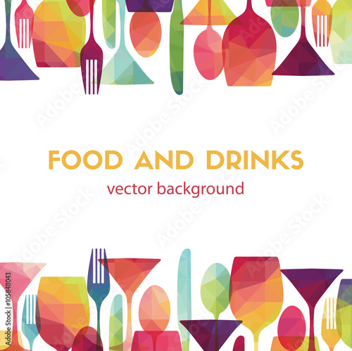 Pattern background. Food and drinks