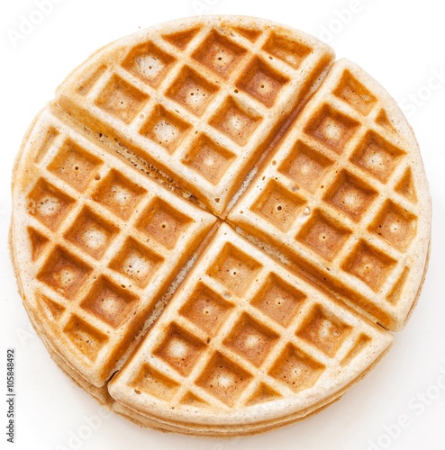 Waffle Breakfast isolated in white photo