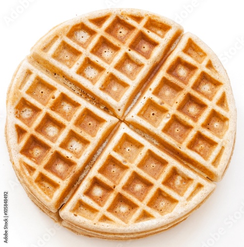 Waffle Breakfast isolated in white