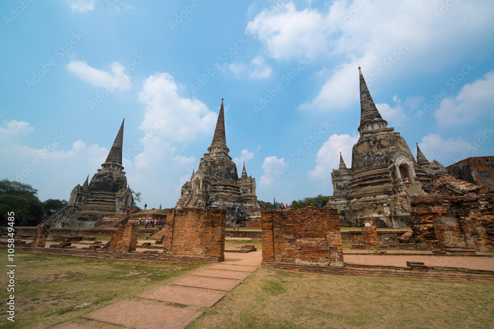 Ancient Pagoda in Wat Phrasisanpetch (Phra Si Sanphet). Ayutthaya historical city, Thailand Ancient Pagoda in Wat Phrasisanpetch (Phra Si Sanphet). Ayutthaya historical city, Thailand