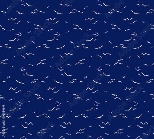Seamless background with birds.