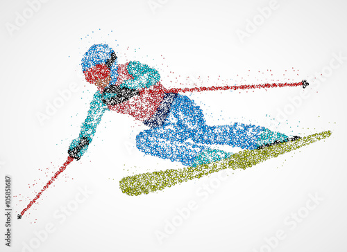 abstraction skier skiing