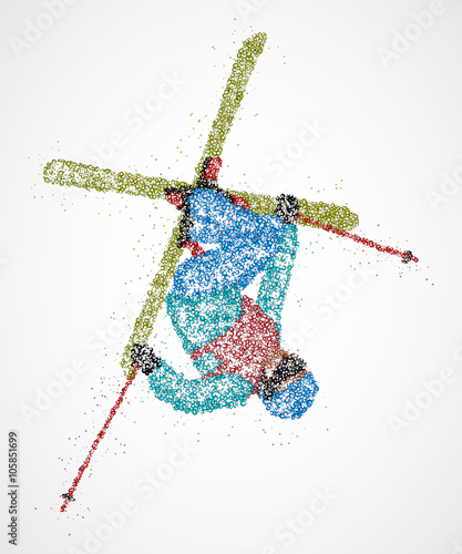 Abstract skier freestyle