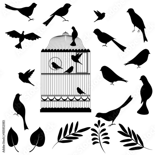 Vector illustration, of bird cage