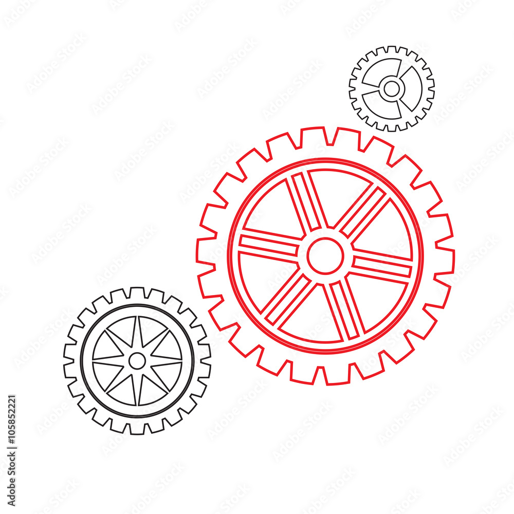 Obraz premium Gears set stroke