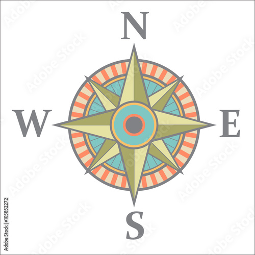 Canvas Print Wind rose with color
